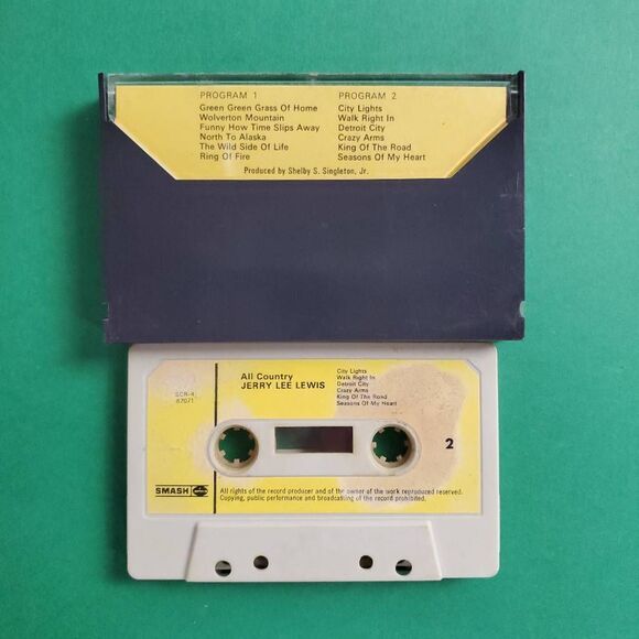 Jerry Lee Lewis All Country Cassette Smash Records - Picture 2 of 2